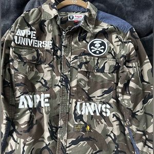 AAPE Camo Long Sleeve Collared Shirt